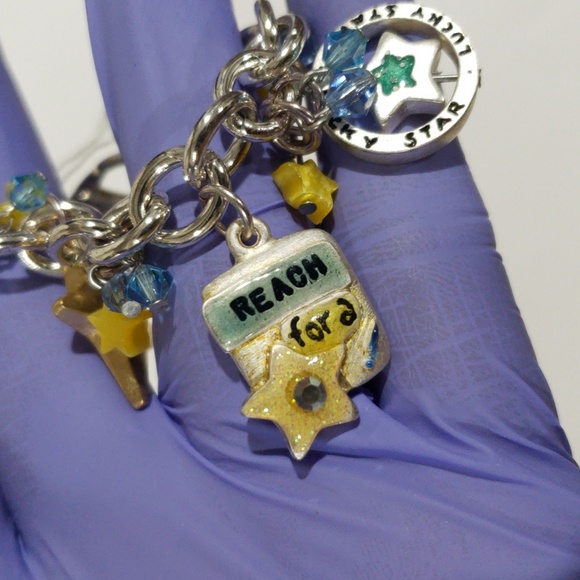 Celestial Charm Bracelet w/ Stars, Moon & Inspirational, Women's Fashion Jewelry - Picture 9 of 9